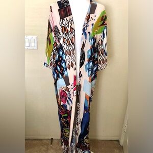 Colorful Geometric/African Print Women's Kimono Topper